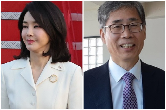 윤석열 대통령 부인 김건희 여사(왼쪽)와 신평 변호사. <신평 SNS, 연합뉴스>